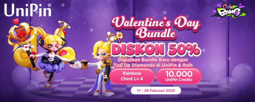 Valentine’s Day Bundle – Top Up ColorBANG di UniPin & Raih Cashback 10.000 UniPin Credits + Rainbow Chest Lv 4 Gratis!